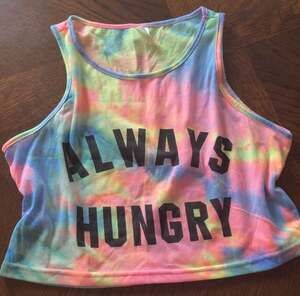 Always Hungry Tie-Dye Sleeveless Crop Tank Top